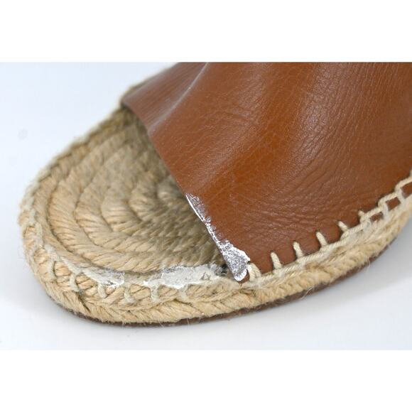 Celine | Tan Leather Espadrille Wedge Sandals Size: 38 - Picture 16 of 16